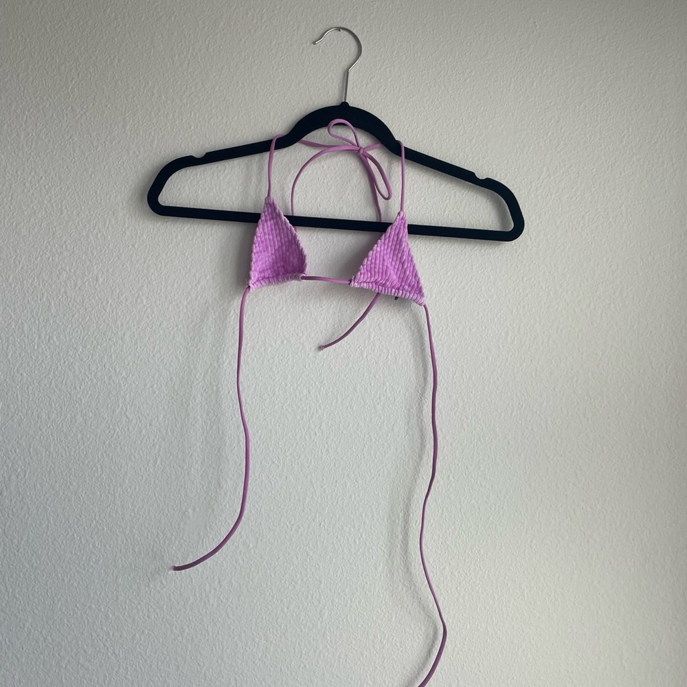 ribbed lilac micro top